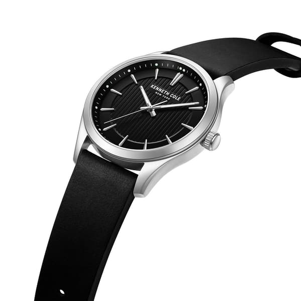 Mens Kenneth Cole® Black Band/Black Dial Watch-KCWGA2234504