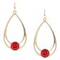 Ashley Cooper&#40;tm&#41; Gold-Tone Red Gem Teardrop Gem Earrings - image 1