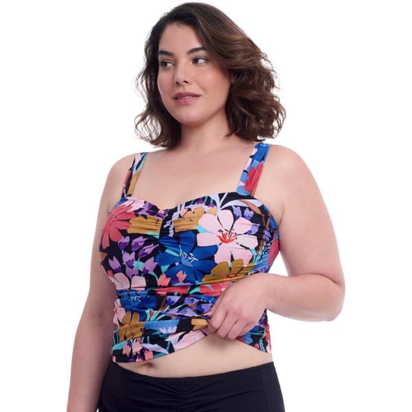 Plus Size Profile by Gottex Tropical Tankini Swim Top