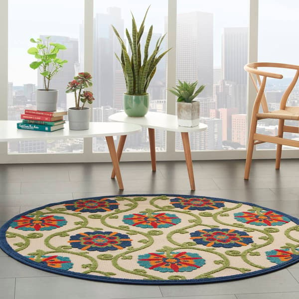 Nourison Aloha Vines Contemporary Round Rug