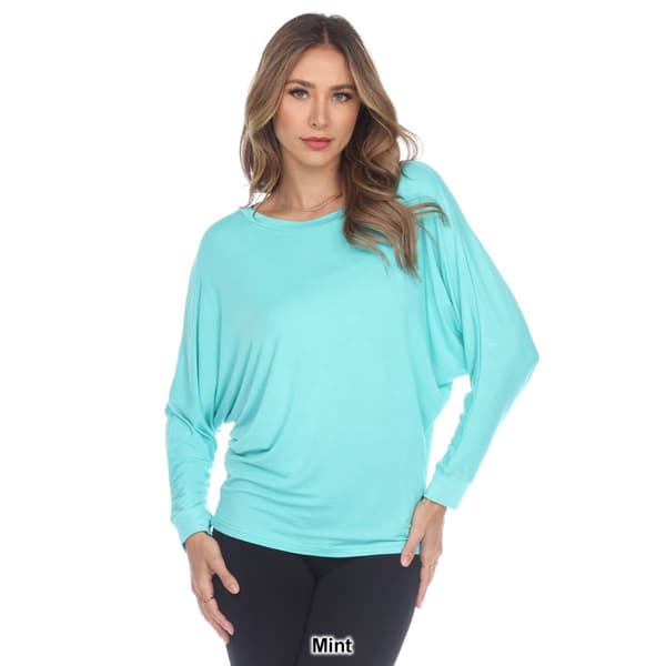 Womens White Mark Long Sleeve Banded Dolman Tunic