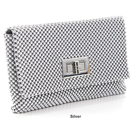 Jessica McClintock Mesh Turn Lock Clutch