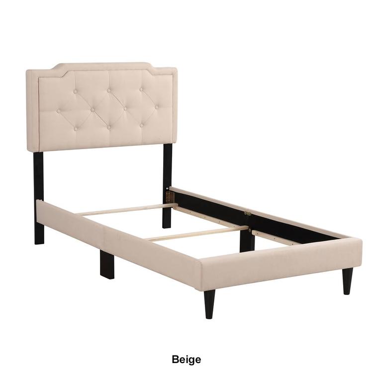 Passion Furniture Deb Jewel Tufted Panel Bed Frame - Twin