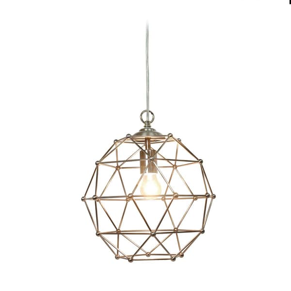 Elegant Designs Industrial 1 Bulb Hexagon Pendant Light Fixture - image 