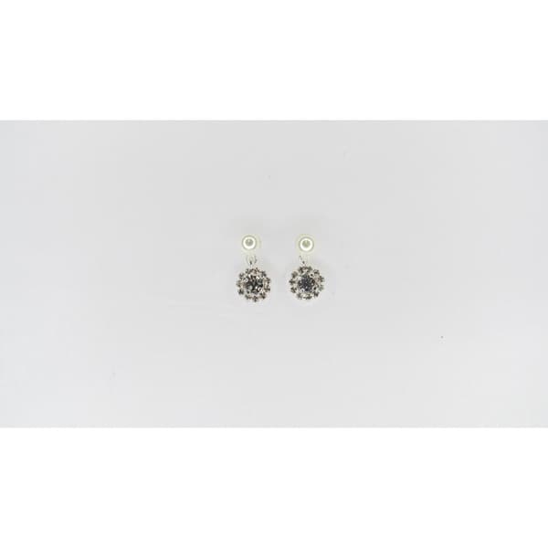 Rosa Rhinestones Daisy Drop from a Pearl Stud Earrings - image 