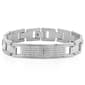 Mens Stainless Steel Our Father Prayer ID Bracelet - image 1