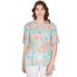 Womens Ruby Rd. Must Haves III Elbow Sleeve Floral Tee - image 1