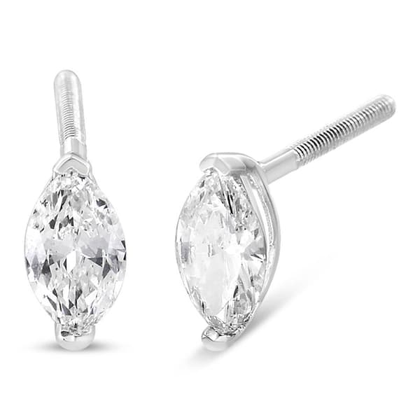 Haus of Brilliance White Gold 1/2ctw. Lab Grown Diamond Earrings - image 