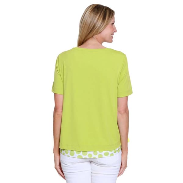 Womens Multiples Short Sleeve Layered Dot Tee