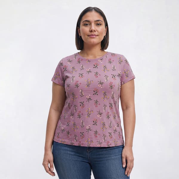 Plus Size Preswick & Moore(R) Short Sleeve Botanical Floral Tee