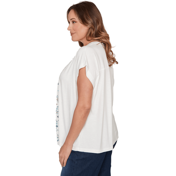 Plus Size Skye’s the Limit Fresh Start V Neck Ditsy Floral Blouse