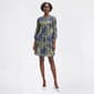 Womens Ninety Clothing 3/4 Sleeve Abstract Crinkle Shift Dress - image 1