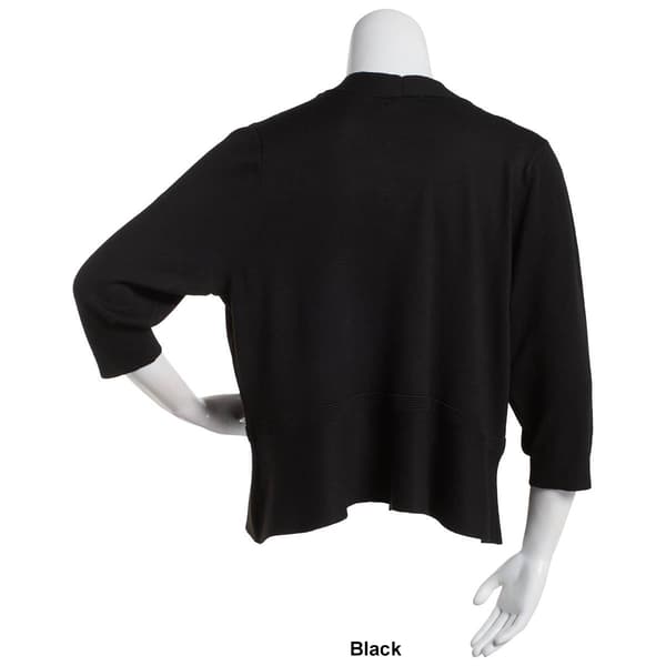 Plus Size 89th & Madison Peplum 3/4 Sleeve Open Short Cardigan