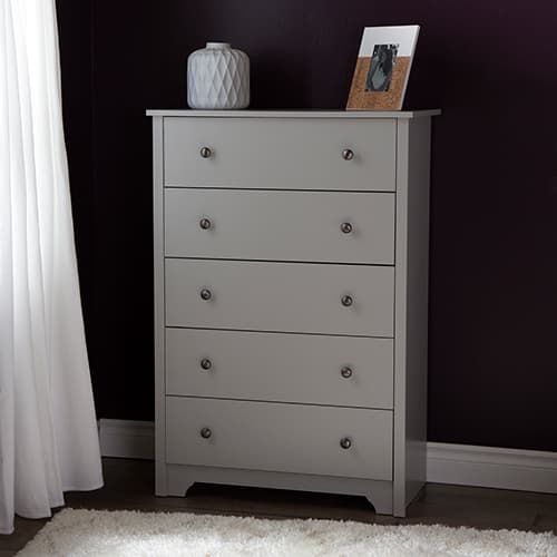 South Shore Vita Soft Grey 5-Drawer Chest