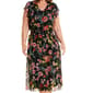 Plus Size MSK Flutter Sleeve V Neck Floral Chiffon Midi Dress - image 3