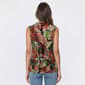 Womens Kasper Sleeveless Cowl Neck Tropical Leaf Blouse - image 2