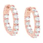 Rose Plated & Cubic Zirconia Hoop Earrings - image 1