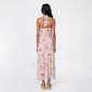 Juniors Pink Rose Floral Mesh Empire Waist Halter Midi Dress-Rose - image 2