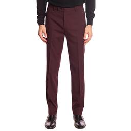 Mens Paisley & Gray Solid Dress Pants - Burgundy Wine