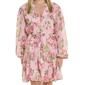 Womens Absolutely Famous Long Sleeve Floral Tier Midi Dress - image 3