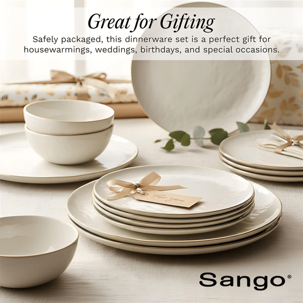Sango Gansevoort 12pc. White Porcelain Dinnerware Set