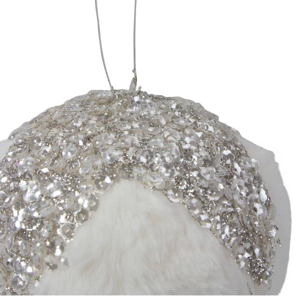 Northlight 4.25in. Glittered White and Silver Sequined Christmas