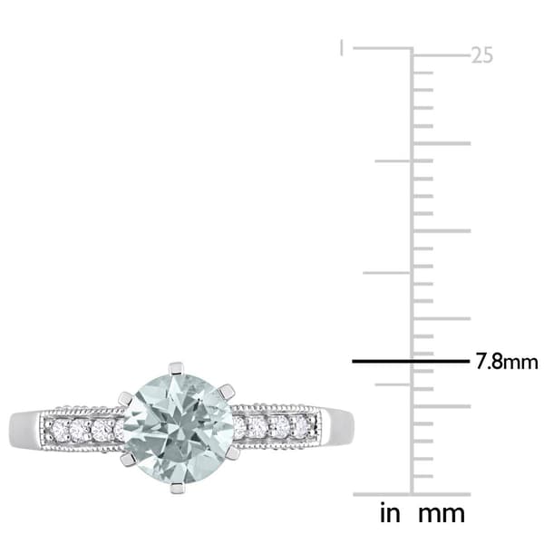 Gemstone Classics™ 10kt. Gold Diamond & Aquamarine Ring