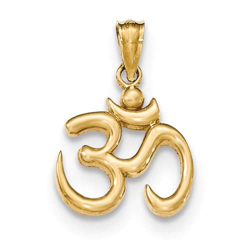 Unisex Gold Classics(tm) 14kt. Polished Om Symbol Pendant - image 