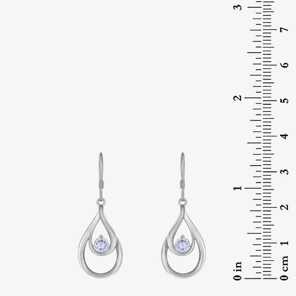 Forever New Sterling Silver CZ Double Pear Shape Earrings