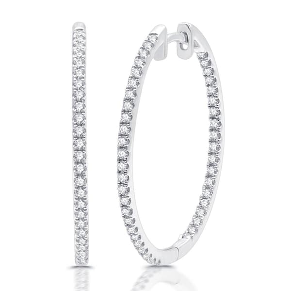 Nova Star(R) 1/2ctw. Lab Grown Diamond 14k White Gold Hoop Earrings - image 