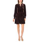 Womens MSK Long Sleeve Crushed Velvet A-Line Dress - image 3