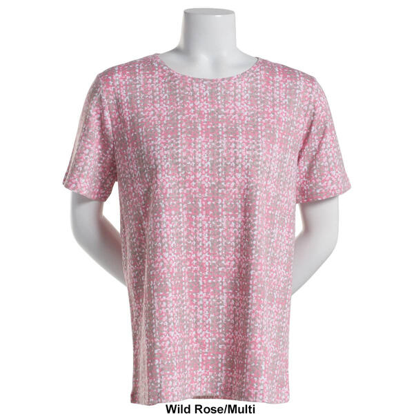 Womens Hasting & Smith Short Sleeve Blurred Square Crew Neck Top