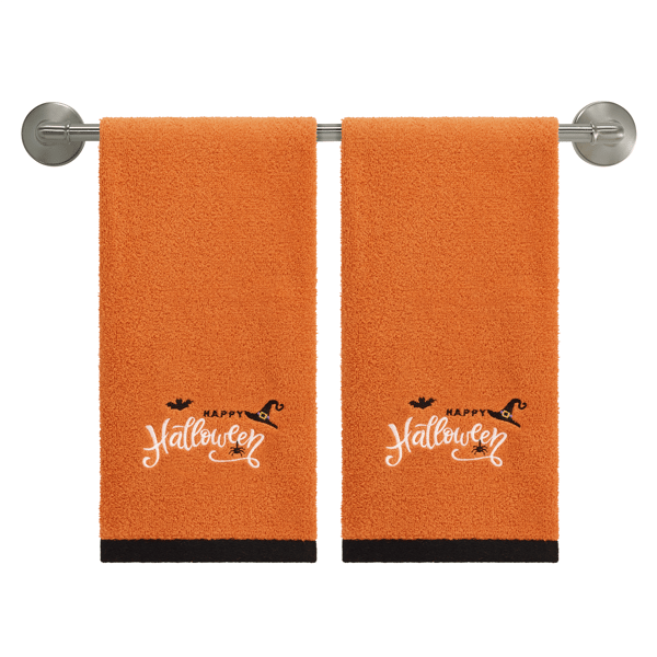 Avanti Happy Halloween Icons 2pk. Embroidered Hand Towels