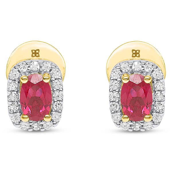 Gemstone Classics™ Created Ruby & Lab Grown Diamond Stud Earrings