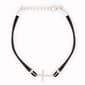 Sterling Silver Cubic Zirconia Cross Cord Bracelet - image 1