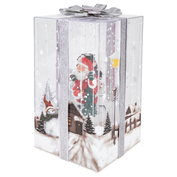 Northlight Musical Santa Snowing Gift Box Christmas Décor