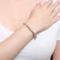 Athra Silver Plated Single Honeycomb Clear Crystal Coil Bracelet - image 3