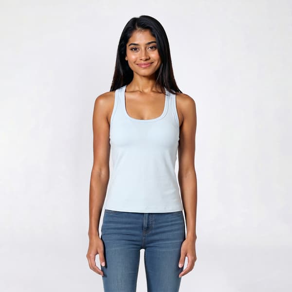 Juniors No Comment Racerback Jersey Tank w/ Molded Cup Bralette