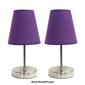 Simple Designs Sand Nickel Mini Basic Table Lamp w/Shade-Set of 2 - image 11
