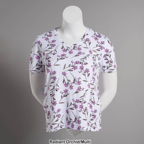 Petite Hasting & Smith Short Sleeve Viney Floral V-Neck Top