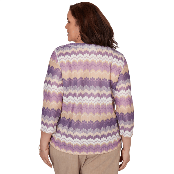 Plus Size Alfred Dunner Grand Bazaar Ripple Stripe Blouse