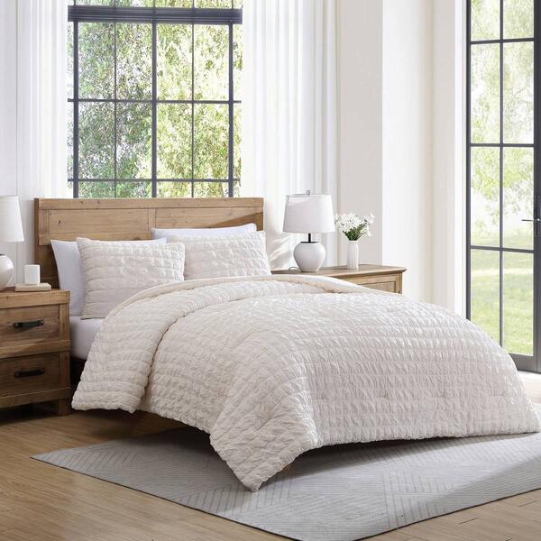 Tahari Home Luca Seersucker Grid Cotton-Rich 3pc. Comforter Set - image 