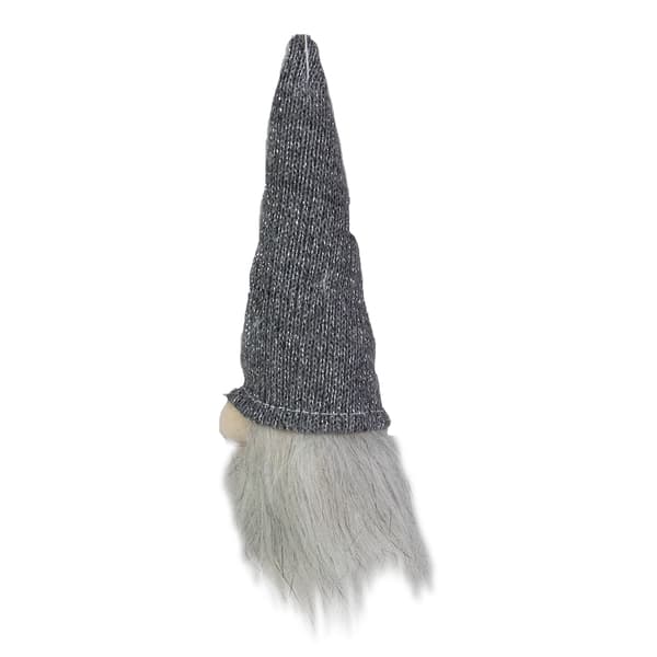 Northlight 8in. Lighted Grey Knit Gnome Head Christmas Ornament