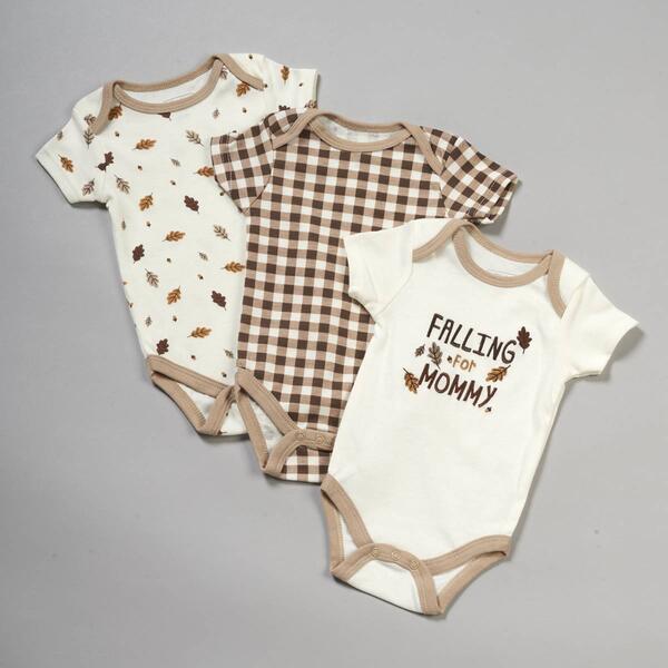 Baby Unisex &#40;NB-9M&#41; Baby Gear&#40;R&#41; 3pk. Fall for Mom Leaves Bodysuits - image 