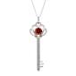 Gemstone Classics&#40;tm&#41; Garnet Key Pendant Necklace - image 1