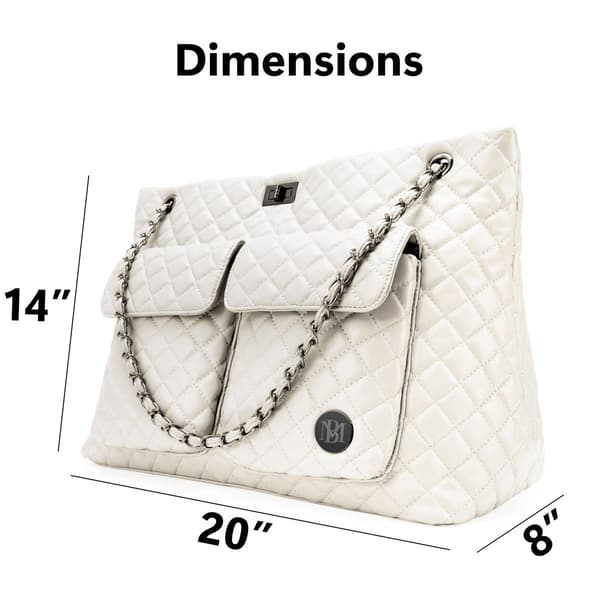 Badgley Mischka Diana XL Leather Tote Weekender Travel Bag