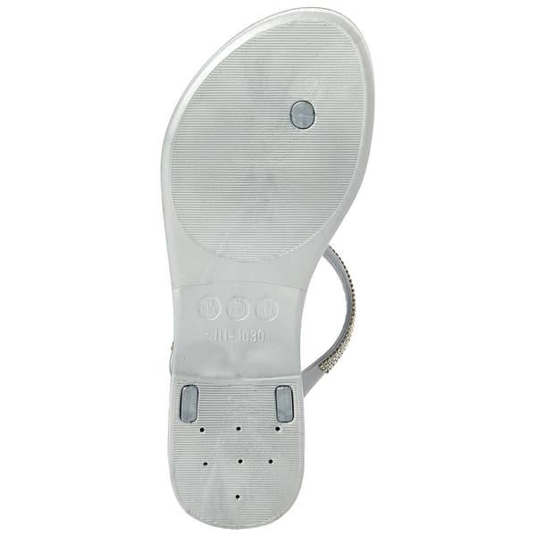 Womens Ashley Blue T-Strap w/Rhinestones Thong Sandals