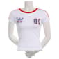 Juniors Derek Heart Short Sleeve Graphic Ringer Tee - White - image 1