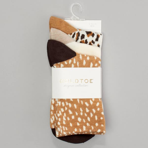 Womens Gold Toe(R) 3pk. Animal Print Midi Socks - image 
