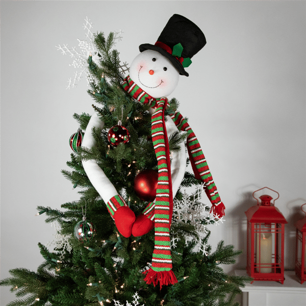 Northlight 45in. Plush Snowman Hugging Christmas Tree Topper